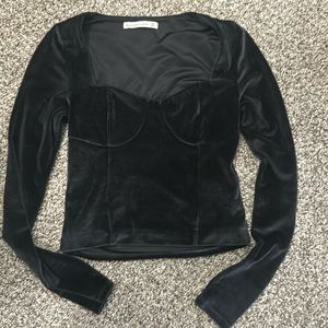 Abercrombie & Fitch XS Black Velvet Top